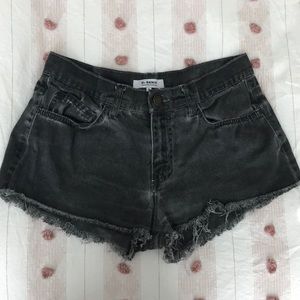 Black Cut-Off Jean Shorts